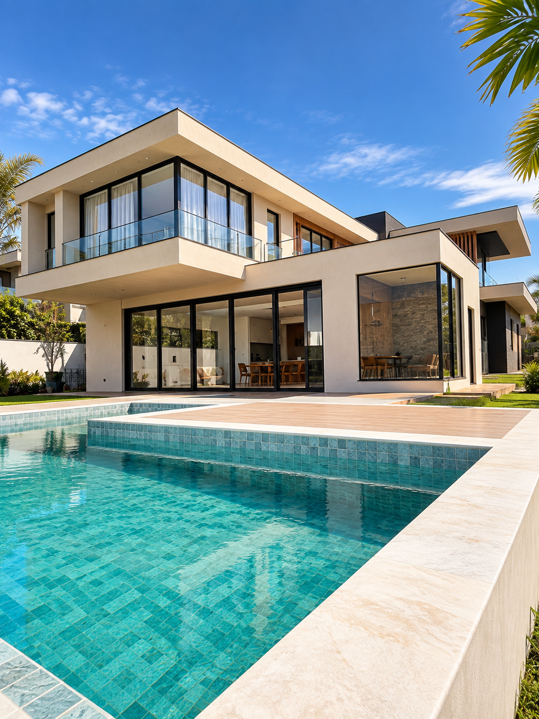 Residência contemporânea com piscina